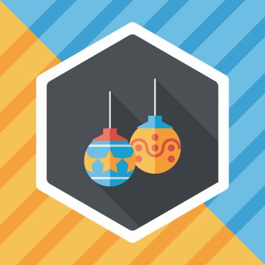 Uzun Gölge, eps10 ile Noel top düz simgesi