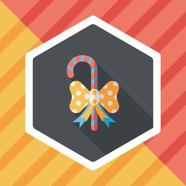 Uzun Gölge, eps10 ile Noel candy cane düz simgesi