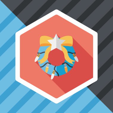 Uzun Gölge, eps10 ile Noel holly çelenk düz simgesi