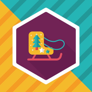 Uzun Gölge, eps10 ile Noel kızak düz simgesi