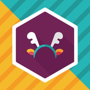 Ren geyiği kafa bandı uzun gölge, eps10 düz simgesiyle