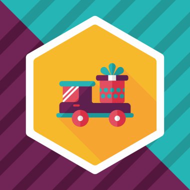 uzun gölge ile alışveriş sepeti düz simgesi