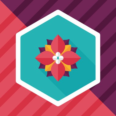 Atatürk çiçeği uzun gölge, eps10 düz simgesi