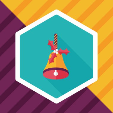 Uzun Gölge, eps10 ile Noel çanları düz simgesi