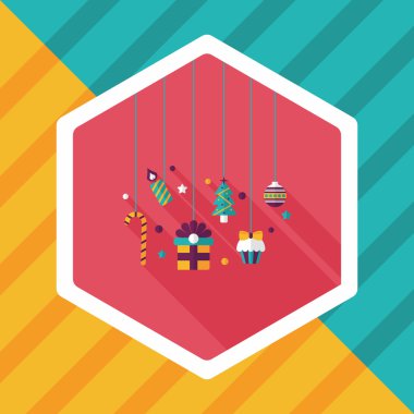 Noel uzun gölge, eps10 ile düz simgesi asılı