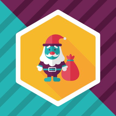 Noel Baba uzun gölge, eps10 düz simgesi