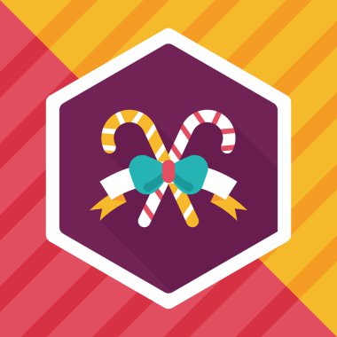 Uzun Gölge, eps10 ile Noel candy cane düz simgesi