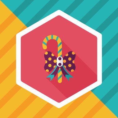 Uzun Gölge, eps10 ile Noel candy cane düz simgesi