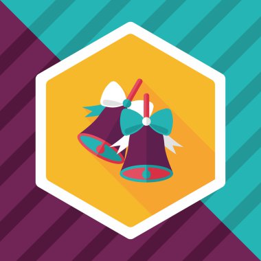 Uzun Gölge, eps10 ile Noel çanları düz simgesi