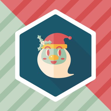 Noel Baba uzun gölge, eps10 düz simgesi