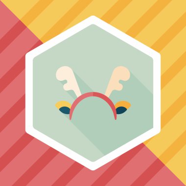 Ren geyiği kafa bandı uzun gölge, eps10 düz simgesiyle