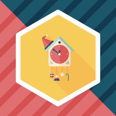 guguklu saat düz simgesi ile uzun gölge, eps10