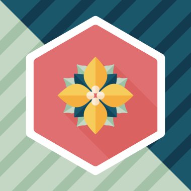 Atatürk çiçeği uzun gölge, eps10 düz simgesi