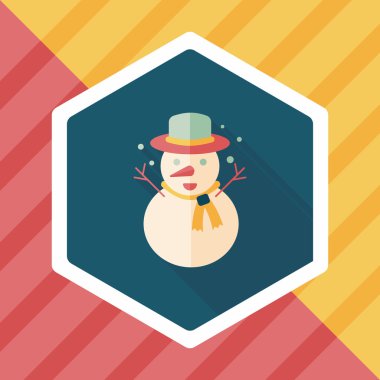 kardan adam düz simgesi ile uzun gölge, eps10