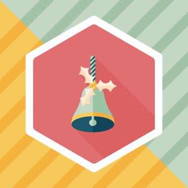 Uzun Gölge, eps10 ile Noel çanları düz simgesi