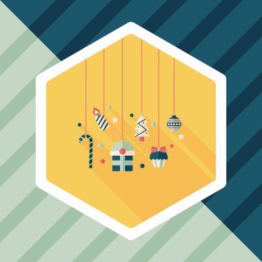 Noel uzun gölge, eps10 ile düz simgesi asılı