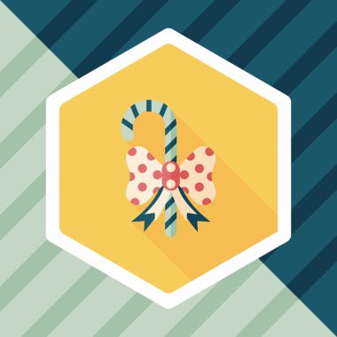 Uzun Gölge, eps10 ile Noel candy cane düz simgesi