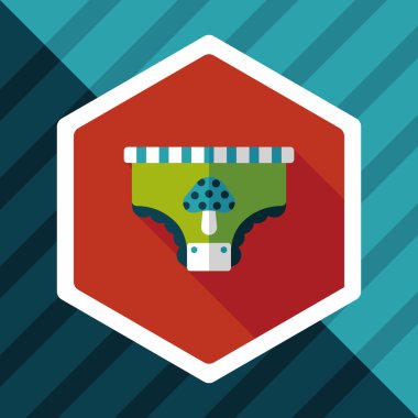 Bebek bezi düz simgesi ile uzun gölge, eps10