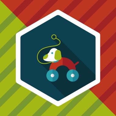 oyuncak köpek uzun gölge, eps 10 düz simgesiyle