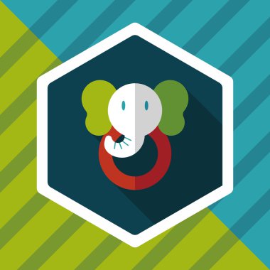 Uzun Gölge, eps10 ile fil oyuncak düz simgesi