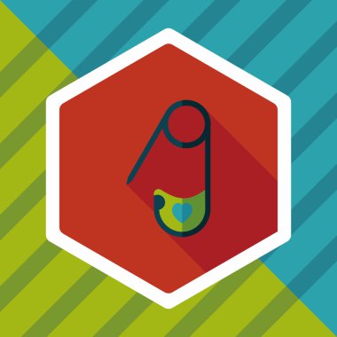 çengelli iğne ile uzun gölge, eps 10 düz simgesi