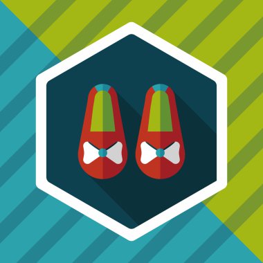 uzun gölge ile bebek patik düz simgesi