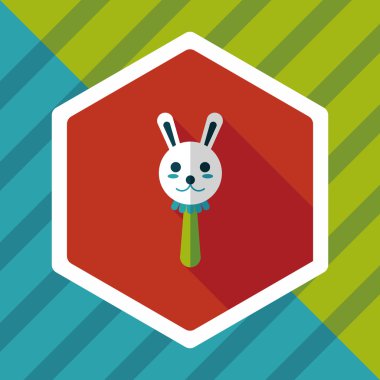 Bebek çıngırağı düz simgesi ile uzun gölge, eps10