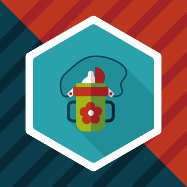 Uzun Gölge, eps 10 ile çocuk su şişesi düz simgesi