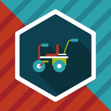 Çocuk bisikleti uzun gölge, eps10 düz simgesiyle