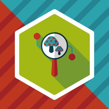 Bebek çıngırağı düz simgesi ile uzun gölge, eps10