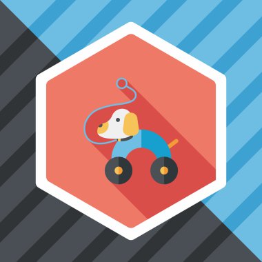 oyuncak köpek uzun gölge, eps 10 düz simgesiyle