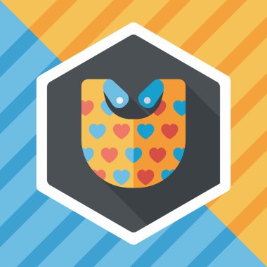 Bebek önlüğü uzun gölge, eps 10 düz simgesiyle