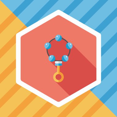 Bebek çıngırağı düz simgesi ile uzun gölge, eps10