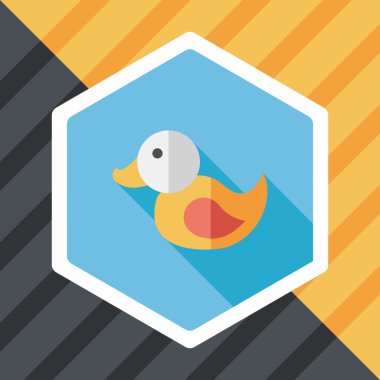 Uzun Gölge, eps 10 düz simge oyuncak ördek