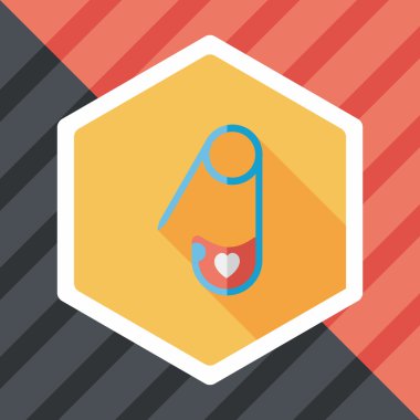 çengelli iğne ile uzun gölge, eps 10 düz simgesi