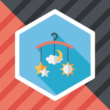 oyuncak uzun gölge, eps 10 düz simgesiyle asılı Bebek karyolası/beşik