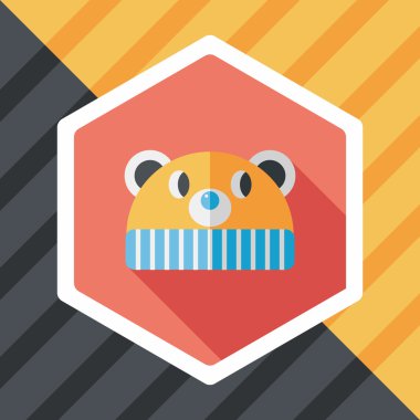 Bebek şapka düz simgesi ile uzun gölge, eps10