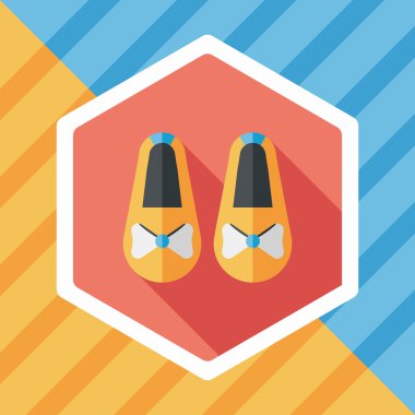 uzun gölge ile bebek patik düz simgesi