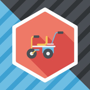 Çocuk bisikleti uzun gölge, eps10 düz simgesiyle