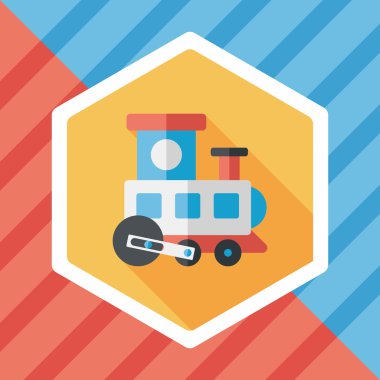 Tren oyuncak uzun gölge, eps 10 düz simgesiyle