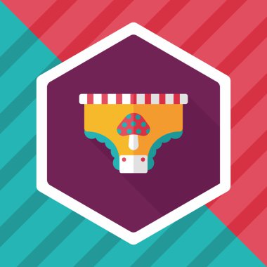 Bebek bezi düz simgesi ile uzun gölge, eps10