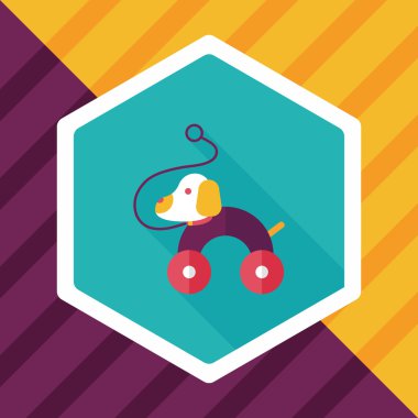 oyuncak köpek uzun gölge, eps 10 düz simgesiyle