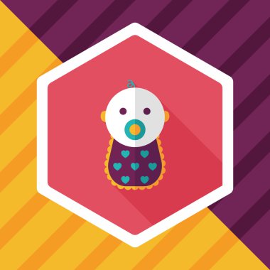 Bebek uzun gölge, eps 10 düz simgesi