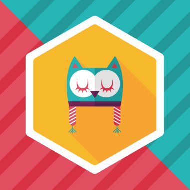 Bebek şapka düz simgesi ile uzun gölge, eps10