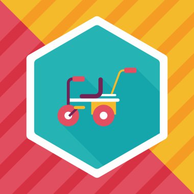 Çocuk bisikleti uzun gölge, eps10 düz simgesiyle