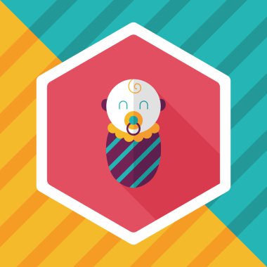 Bebek uzun gölge, eps10 düz simgesiyle