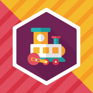 Tren oyuncak uzun gölge, eps 10 düz simgesiyle