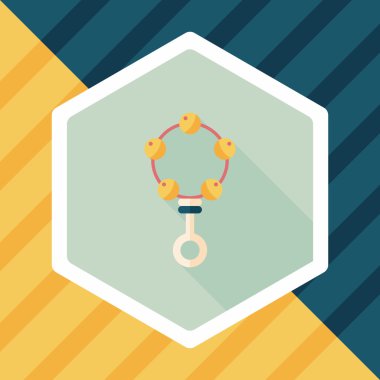 Bebek çıngırağı düz simgesi ile uzun gölge, eps10