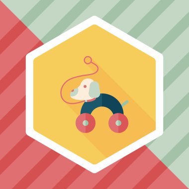 oyuncak köpek uzun gölge, eps 10 düz simgesiyle