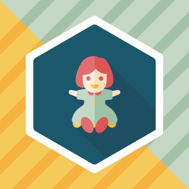 Uzun Gölge, eps 10 ile kız bebek oyuncak düz simgesi